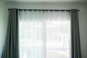 Curtain window interior decoration in living room photo