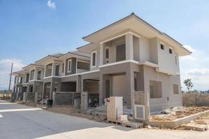 construction residential new house in progress at building site housing estate development photo