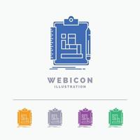 Algorithm. process. scheme. work. workflow 5 Color Glyph Web Icon Template isolated on white. Vector illustration