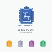 Algorithm. process. scheme. work. workflow 5 Color Glyph Web Icon Template isolated on white. Vector illustration