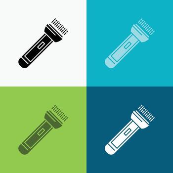 torch. light. flash. camping. hiking Icon Over Various Background. glyph style design. designed for web and app. Eps 10 vector illustration