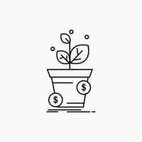 dollar. growth. pot. profit. business Line Icon. Vector isolated illustration