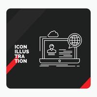 Red and Black Creative presentation Background for webinar. forum. online. seminar. website Line Icon vector