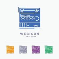 rack, component, module, sound, studio 5 Color Glyph Web Icon Template isolated on white. Vector illustration