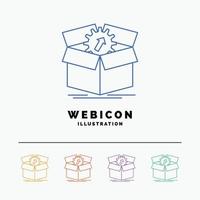 upload. performance. productivity. progress. work 5 Color Line Web Icon Template isolated on white. Vector illustration