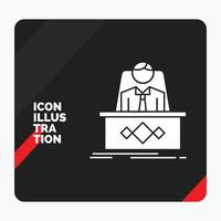 Red and Black Creative presentation Background for game. Boss. legend. master. CEO Glyph Icon vector