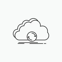 cloud. syncing. sync. data. synchronization Line Icon. Vector isolated illustration