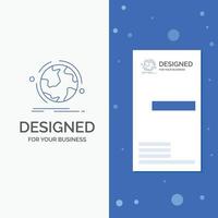 Business Logo for globe. world. discover. connection. network. Vertical Blue Business .Visiting Card template vector