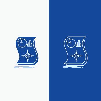 Estimation. love. relationship. response. responsive Line and Glyph web Button in Blue color Vertical Banner for UI and UX. website or mobile application vector