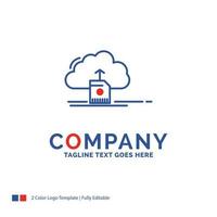 Company Name Logo Design For cloud. upload. save. data. computing. Blue and red Brand Name Design with place for Tagline. Abstract Creative Logo template for Small and Large Business. vector