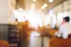 Restaurant cafe or coffee shop interior with people abstract defocused blur background photo