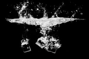 ice cubes on a black background photo