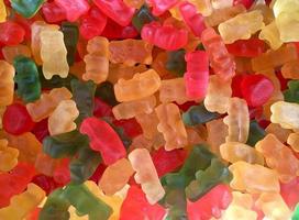 Colorful sweet chewy candies background photo