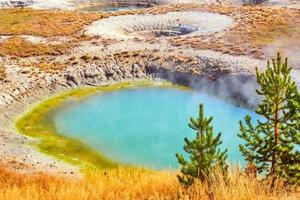 Hot spring at West Thumb Basin in Yellowstone National Park photo