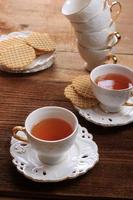 té con galletas, concepto de fiesta del té por la tarde foto