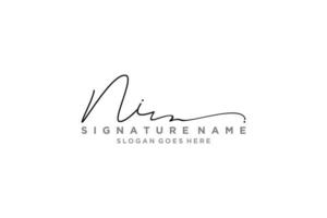 Initial NI Letter Signature Logo Template elegant design logo Sign Symbol template vector icon