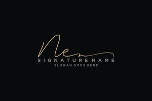 Initial NE Letter Signature Logo Template elegant design logo Sign Symbol template vector icon