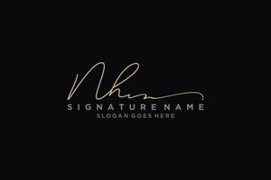 Initial NH Letter Signature Logo Template elegant design logo Sign Symbol template vector icon