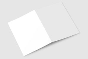 Realistic blank bifold brochure illustration for mockup. 3D Render. photo