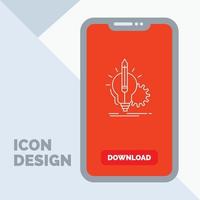 Idea. insight. key. lamp. lightbulb Line Icon in Mobile for Download Page vector