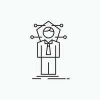 Business. connection. human. network. solution Line Icon. Vector isolated illustration