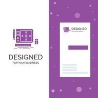 Business Logo for design. Graphic. Tool. Software. web Designing. Vertical Purple Business .Visiting Card template. Creative background vector illustration