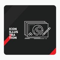 Red and Black Creative presentation Background for Level. design. new. complete. game Line Icon vector