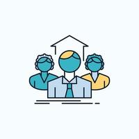 Team. Business. teamwork. group. meeting Flat Icon. green and Yellow sign and symbols for website and Mobile appliation. vector illustration