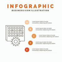 Event. management. processing. schedule. timing Infographics Template for Website and Presentation. Line Gray icon with Orange infographic style vector illustration