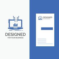 Business Logo for Analysis. analytical. management. online. platform. Vertical Blue Business .Visiting Card template. vector