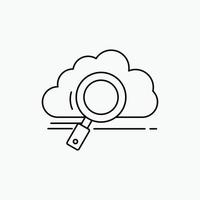 nube. búsqueda. almacenamiento. tecnología. icono de línea informática. ilustración vectorial aislada vector