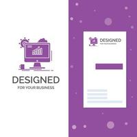 Business Logo for Analytics. chart. seo. web. Setting. Vertical Purple Business .Visiting Card template. Creative background vector illustration