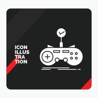 Red and Black Creative presentation Background for Check. controller. game. gamepad. gaming Glyph Icon vector