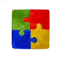 Colorful jigsaw puzzle painted background photo