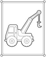 Crane truck suitable for children's coloring page vector illustration