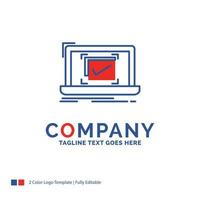 Company Name Logo Design For system. monitoring. checklist. Good. OK. Blue and red Brand Name Design with place for Tagline. Abstract Creative Logo template for Small and Large Business. vector