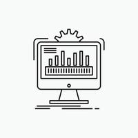 dashboard. admin. monitor. monitoring. processing Line Icon. Vector isolated illustration