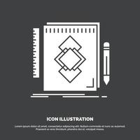 diseño. herramienta. identidad. dibujar. icono de desarrollo. símbolo de vector de glifo para ui y ux. sitio web o aplicación móvil