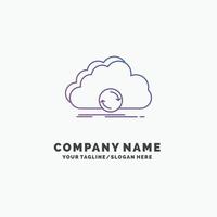 cloud. syncing. sync. data. synchronization Purple Business Logo Template. Place for Tagline vector