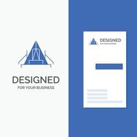 Business Logo for tent. camping. camp. campsite. outdoor. Vertical Blue Business .Visiting Card template. vector