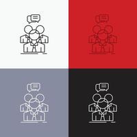 group. business. meeting. people. team Icon Over Various Background. Line style design. designed for web and app. Eps 10 vector illustration