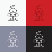 group. business. meeting. people. team Icon Over Various Background. Line style design. designed for web and app. Eps 10 vector illustration