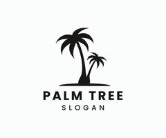 Palm tree logo design. Beach logo vector template