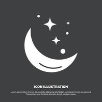 Moon. Night. star. weather. space Icon. glyph vector symbol for UI and UX. website or mobile application