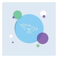 telescope. astronomy. space. view. zoom White Line Icon colorful Circle Background vector