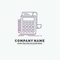 Accounting. audit. banking. calculation. calculator Purple Business Logo Template. Place for Tagline vector