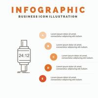 smart watch. smartwatch. watch. apple. android Infographics Template for Website and Presentation. Line Gray icon with Orange infographic style vector illustration