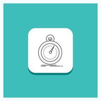 Round Button for Done. fast. optimization. speed. sport Line icon Turquoise Background vector