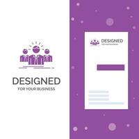 Business Logo for Business. career. employee. entrepreneur. leader. Vertical Purple Business .Visiting Card template. Creative background vector illustration