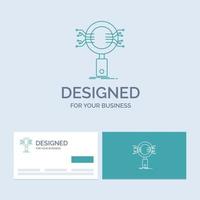 Analysis. Search. information. research. Security Business Logo Line Icon Symbol for your business. Turquoise Business Cards with Brand logo template vector